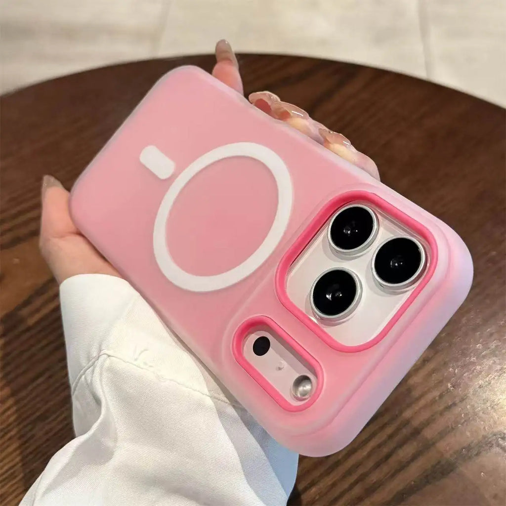 Luxury Candy Color 2 IN 1 For Magsafe Magnetic Case For iPhone 17 Air 16 15 14 13 12 Pro Max Plus Wireless Charge Matte Cover