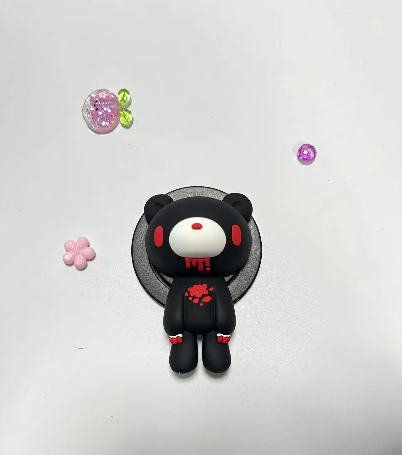 Gothic Bear Phone Grip&Stand–Unique Bloody Design,360° Rotatable,Stylish Accessory for All Phones, Add Edgy Charm to Your Device
