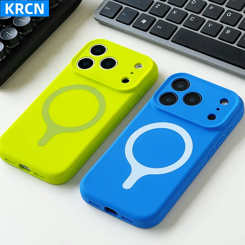Original Liquid Silicone for MagSafe Phone Case For iPhone 17 17pro max 16 Pro Magnetic Wireless Charging Soft Shockproof Cover