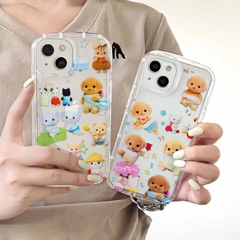 Clmj Vintage Bear Animals Luxury Clear Case for Samsung Galaxy S20 S20 S21 S21 S22 S23 S24 S25 Ultra Plus 5G Airbag Shockproof