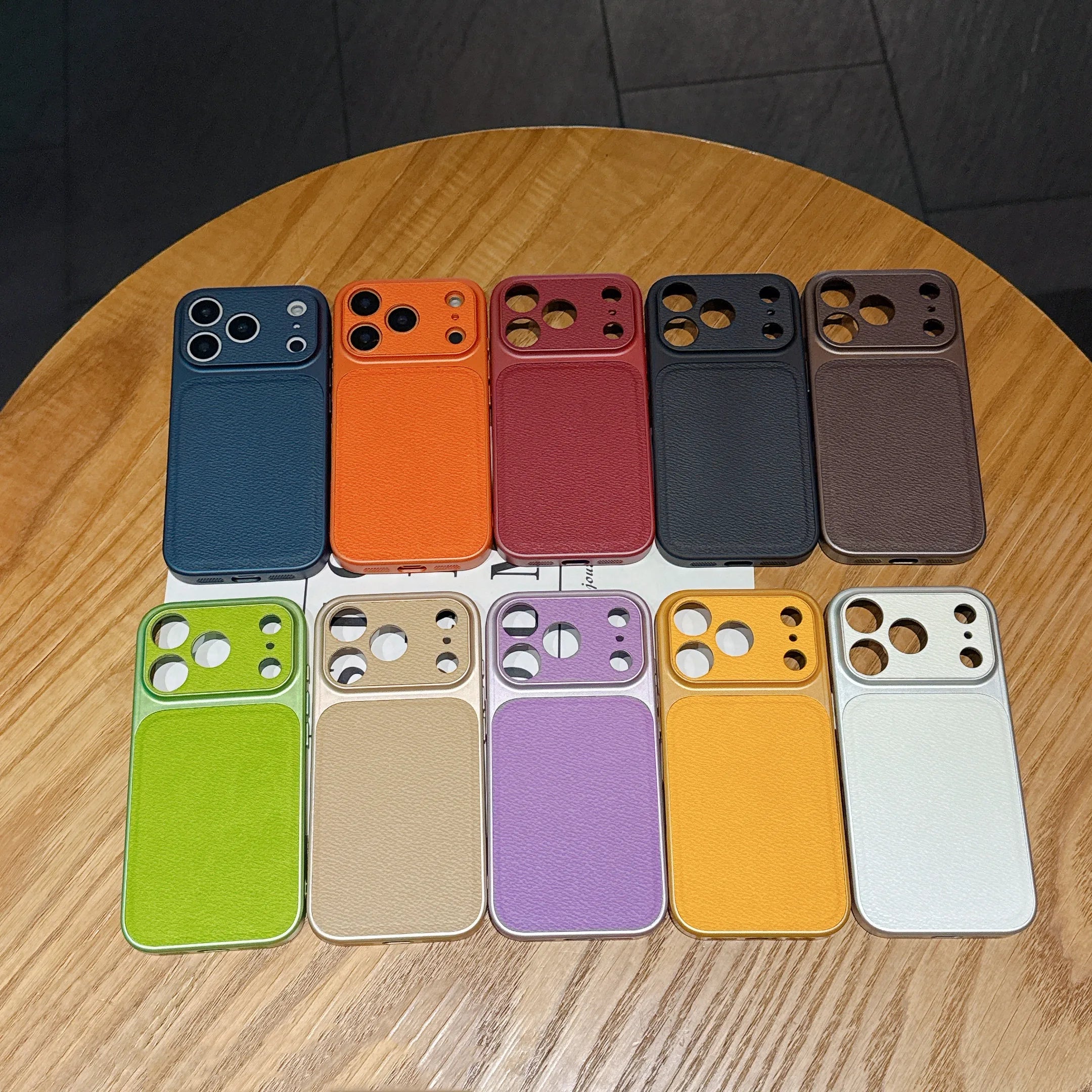 Luxury Lychee Leather Shockproof Phone Case For iPhone 17 Air 16 15 14 13 Pro Max Instantly Turn 17Pro Full Bumper Matte Cover