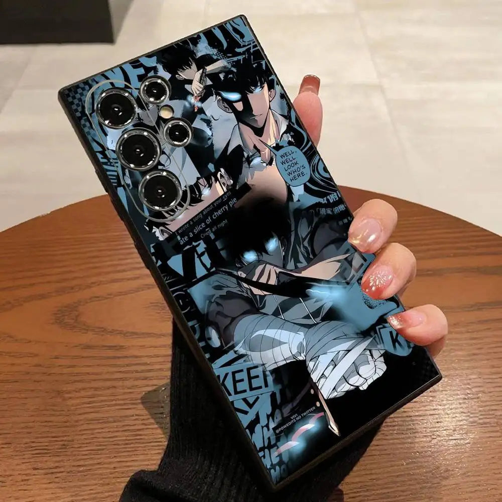 1pc Anime S-Solos L-Levelings Phone Case For Samsung S25,S24,S21,S22,S23,S30,Ultra,S20,Plus,Fe,Lite,5G Black Cover