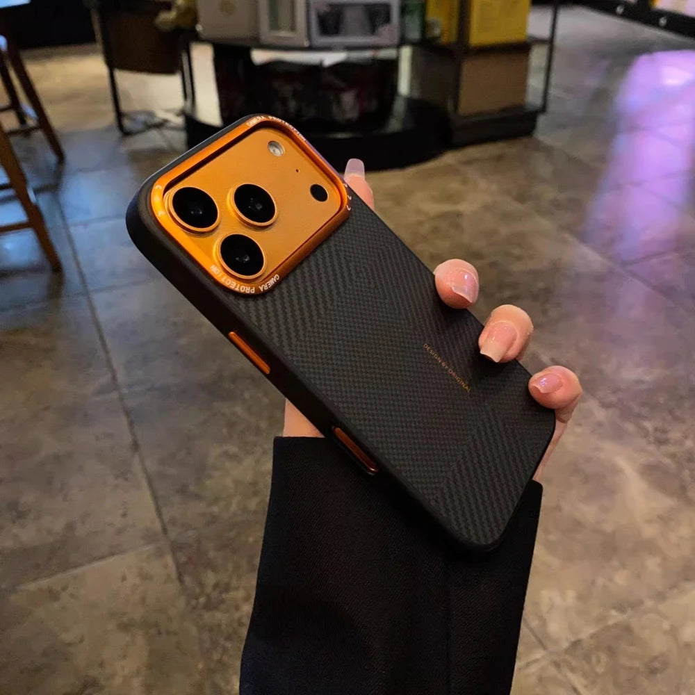 Matte Carbon Fiber Texture Magnetic Case For iPhone 17 16 Pro Max Magnets Charging Camera Lens Shockproof Soft Edges Phone Cover