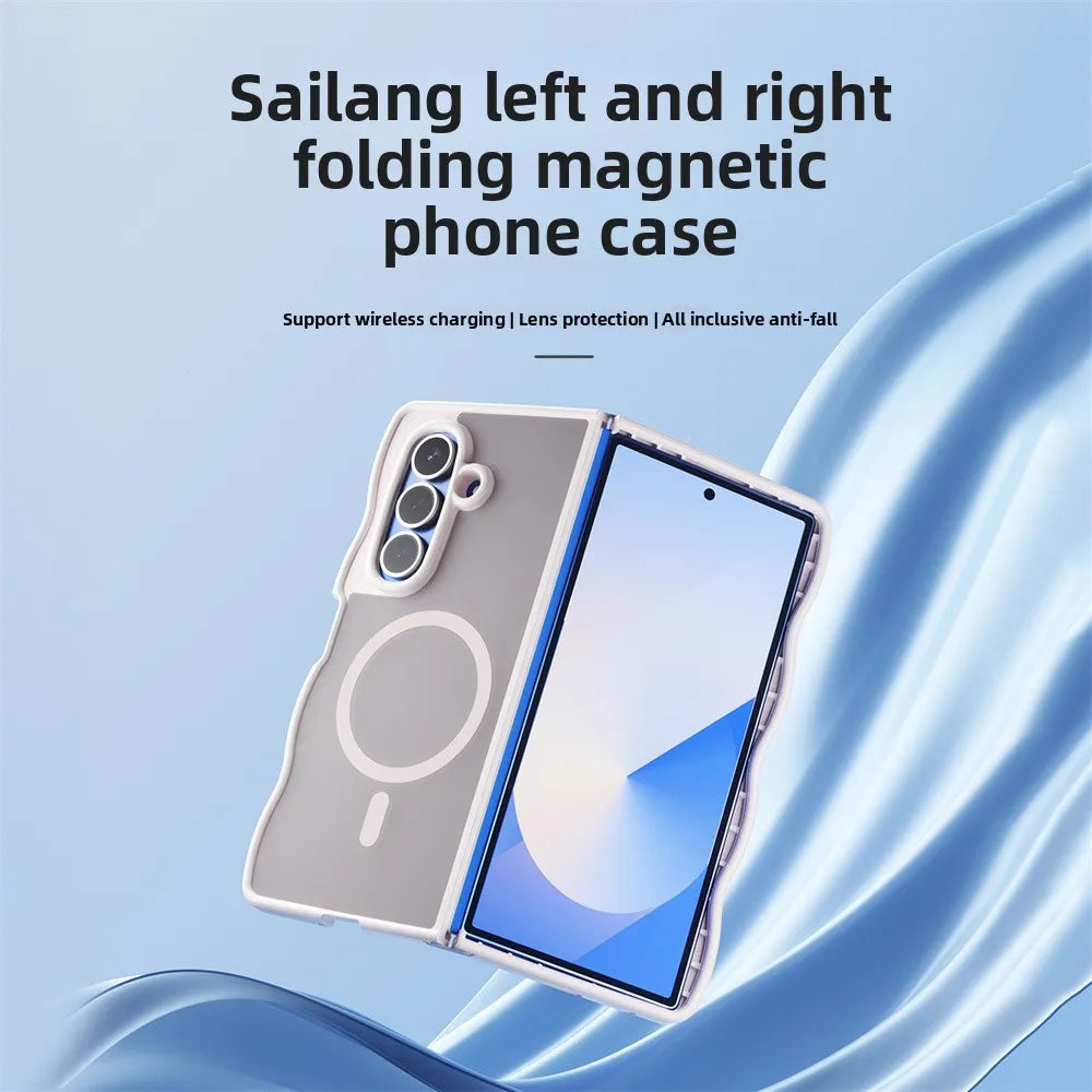 Matte Translucent Shockproof Phone Case for Samsung Galaxy Z Fold 7 6 5 4 5G Fold7 Fold6 Fold5 for Magsafe Magnetic TPU Cover