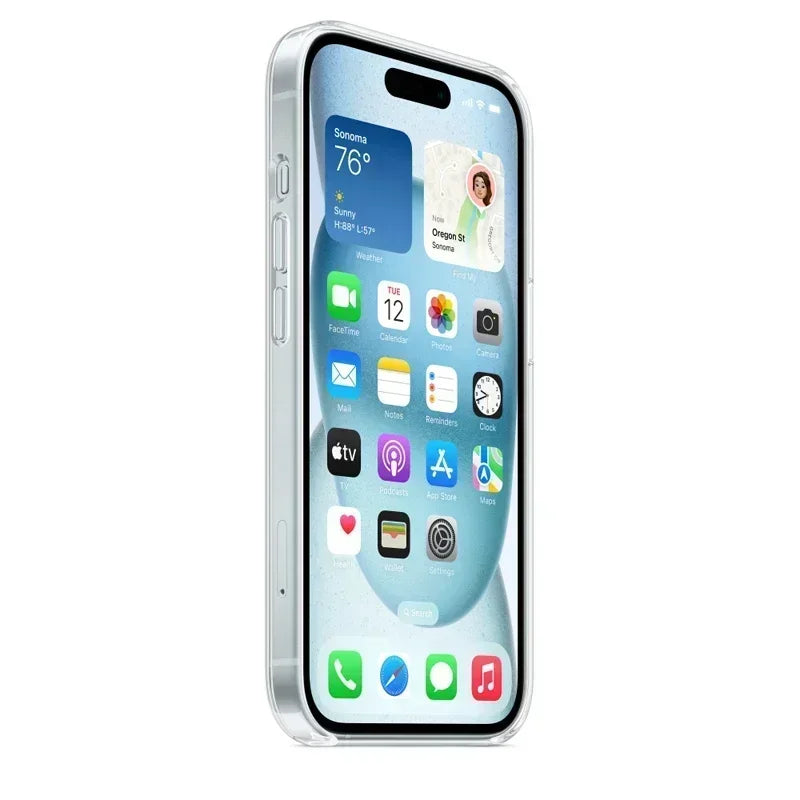 Original Magnetic Clear Case for iPhone 17 Air 16 15 14 13 12 11 Pro Max Plus mini Funda for Magsafe Silicone Transparent Cover