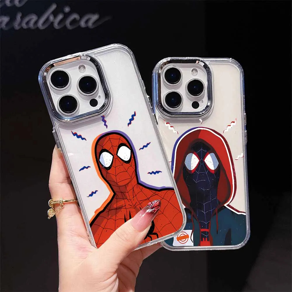 Spider-Man Anime Phone Case For Apple iPhone 17 AIR 16E 15 14 13 12 11 Pro Max Plus Transparent Soft Cover