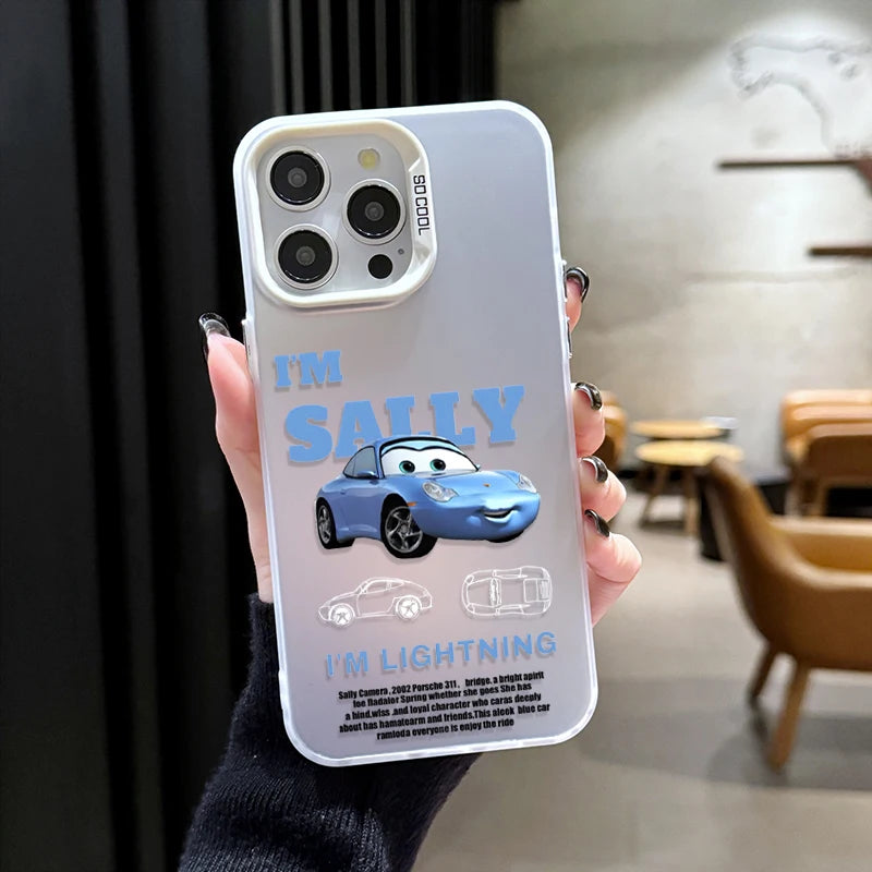 Lightning McQueen and Sally Plating Phone Case for Samsung Galaxy A16 A06 A25 A05 A05S A54 A34 A24 A14 A52 A32 A52S A22 A17 A07