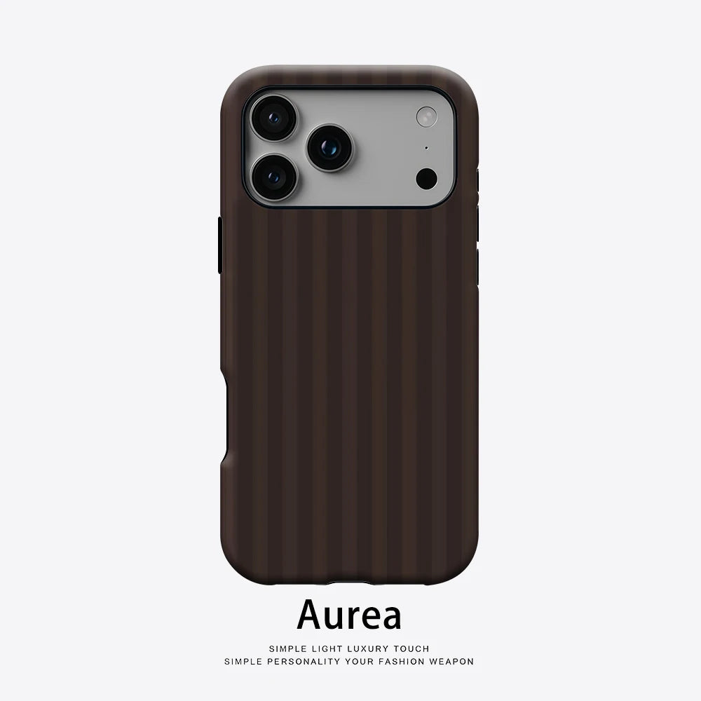 Dark Brown Stripes Phone Case for Magnetic Phone Case for IPhone 17 16 15 14 13 Pro Max Plus Single Double-layer Tough Case