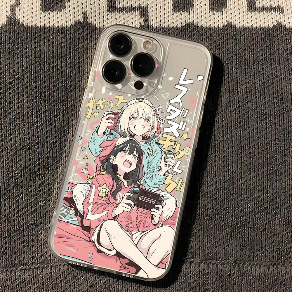 Anime Girl Lycoris Recoil Phone Case for Samsung Galaxy S25 S24 S23 S22 S21 S20 S10 FE Ultra Plus 5G Note 20 10 Pro Clear Cover