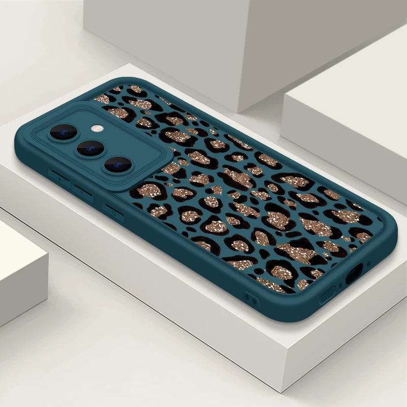 Brown Leopard Print Phone Case For Samsung Galaxy A17 A57 A56 A16 A55 A15 A36 A26 5G S26 S25 S23 S24 Ultra S24 S25 FE TPU Cover