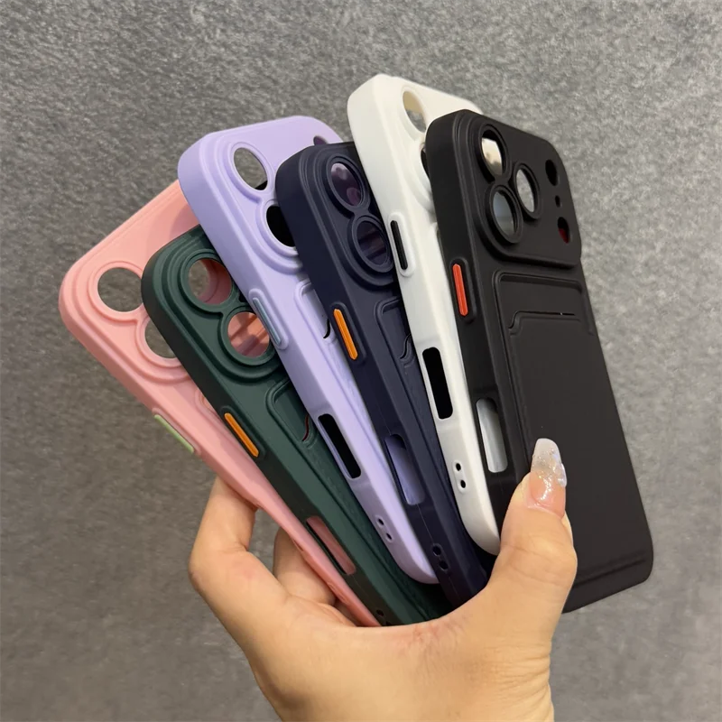 Luxury Soft Silicone Wallet Case For iPhone 17 Air 16E 15 14 Plus 13 12 Mini 11 Pro Max XR XS Shockproof Card Holder Slot Cover