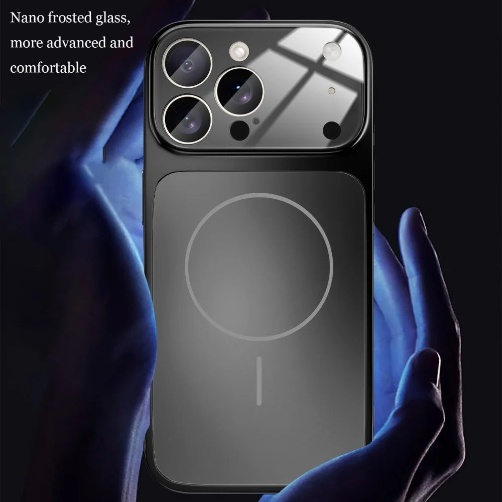 Original Glass Nano Matte Case For iPhone 17 Pro Max Air 16 15 14 13 12 11 Magnetic for Magsafe Wireless Charging Armor Funda