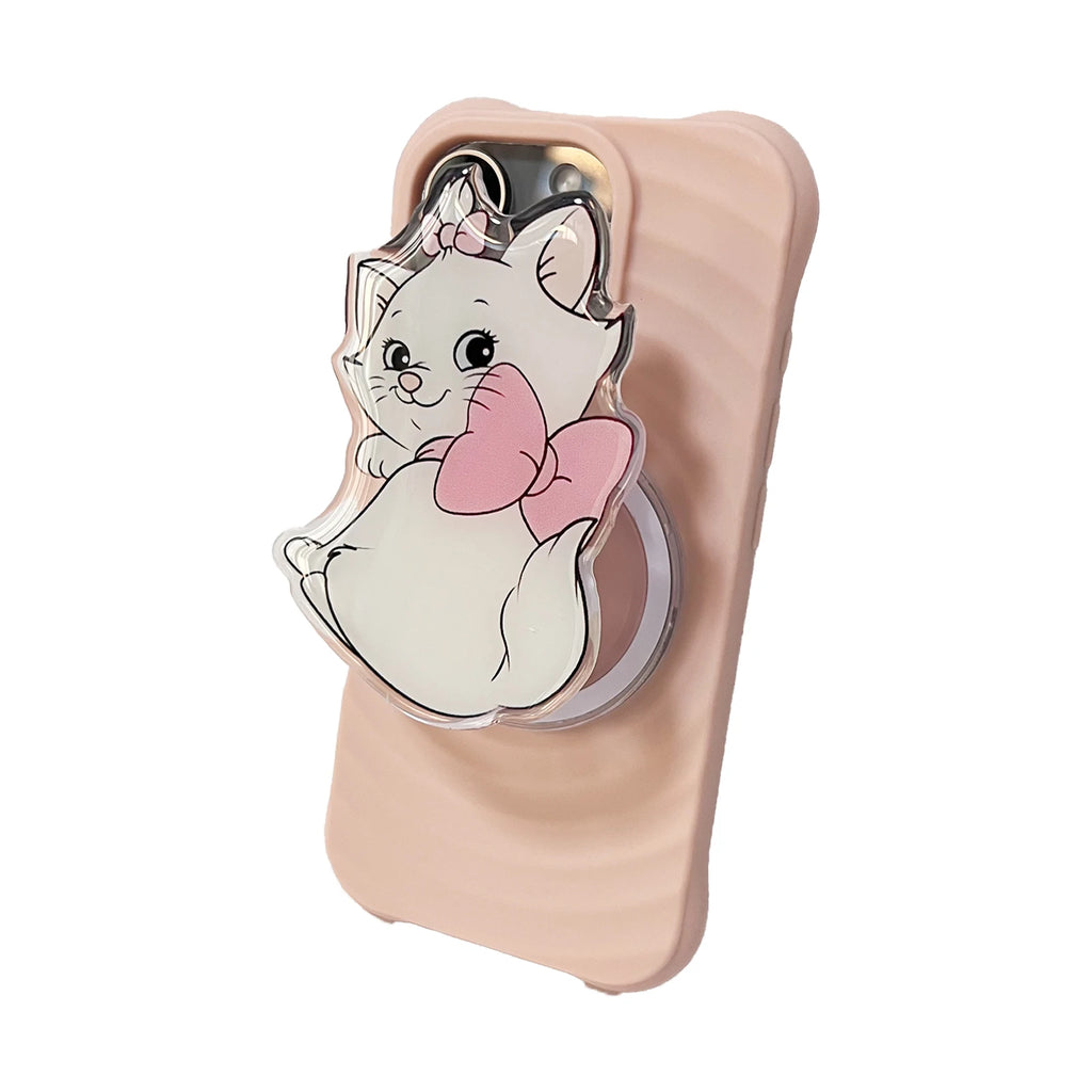 Korean Cute Cartoon Cat Phone Holder Griptok Support For IPhone 17 Pro Max Phone Case Grip Tok Socket Bracket Girl Gift