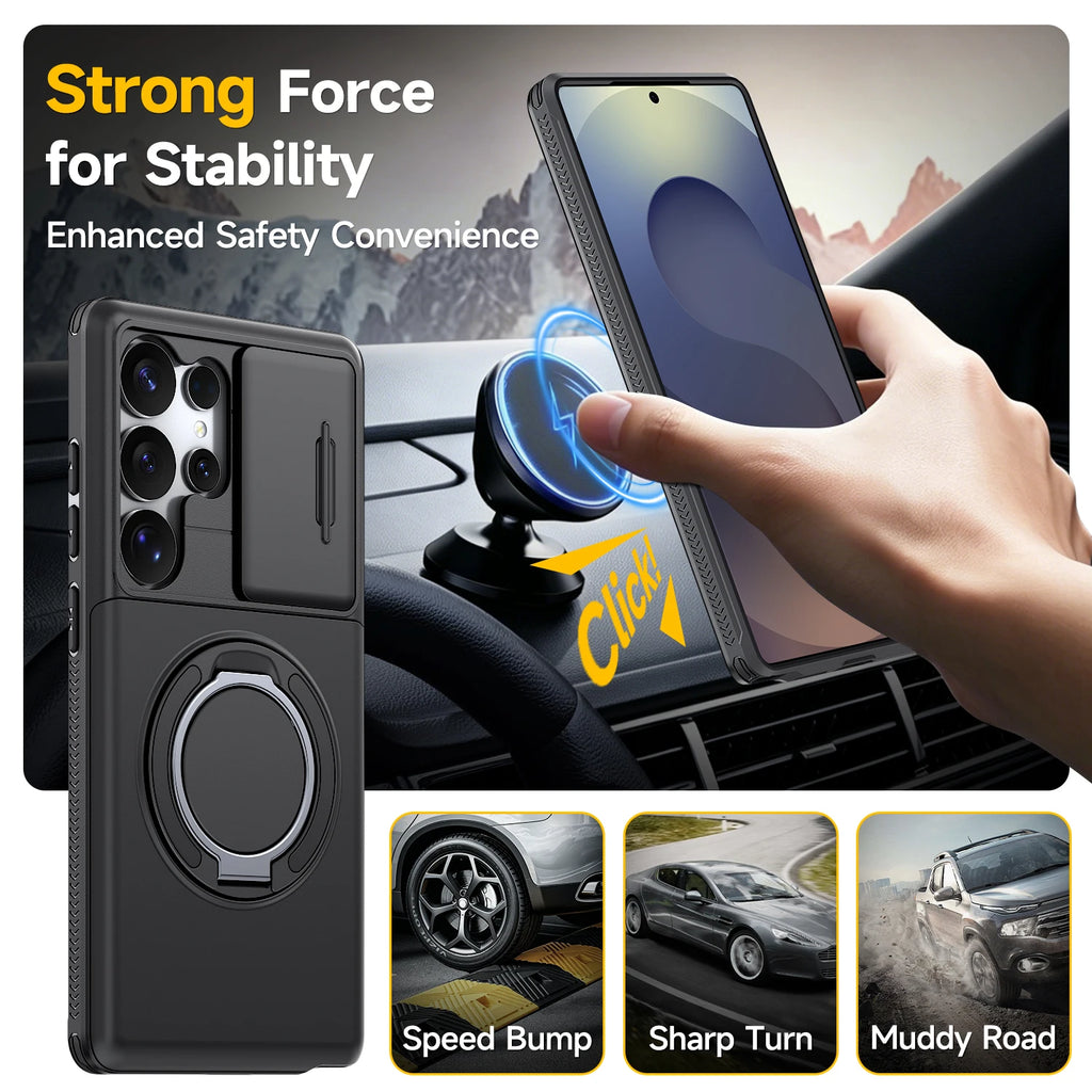 Fashion Strong Rugged Case for Samsung Galaxy S26 Ultra S25 FE S24 Plus S23 S22 A17 A57 5G A37 A27 A16 A26 A36 A56 Case Slot