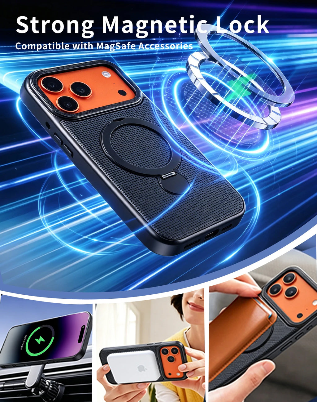 High Quality Original Technology Woven Case For Phone17Pro 17 Pro Max Magnetic 360° Rotating Stand Phone Cover
