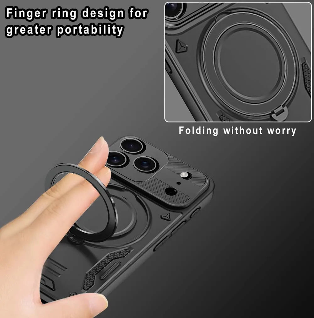 Case For iPhone 17 16 15 14 13 12 Pro Max Air 16e 16 15 14 Plus colorful Ring Bracket Magnetic Holder Cover Shockproof Armor