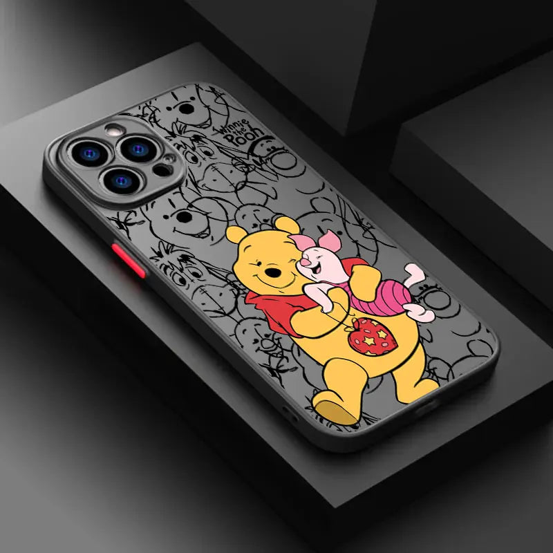 Lovely Winnie The Pooh Piglet Phone Case For iPhone 17 16 15 Pro Max Case 14 13 12 11 Pro Max 16e 17e Air XS XR X 7 8 Plus Cover