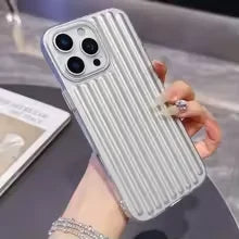 Luxury Corrugated Metallic Paint Matte Case For iPhone Air 11 12 13 14 15 16 17 Pro Max Plus 16E Soft TPU Shockproof Back Cover