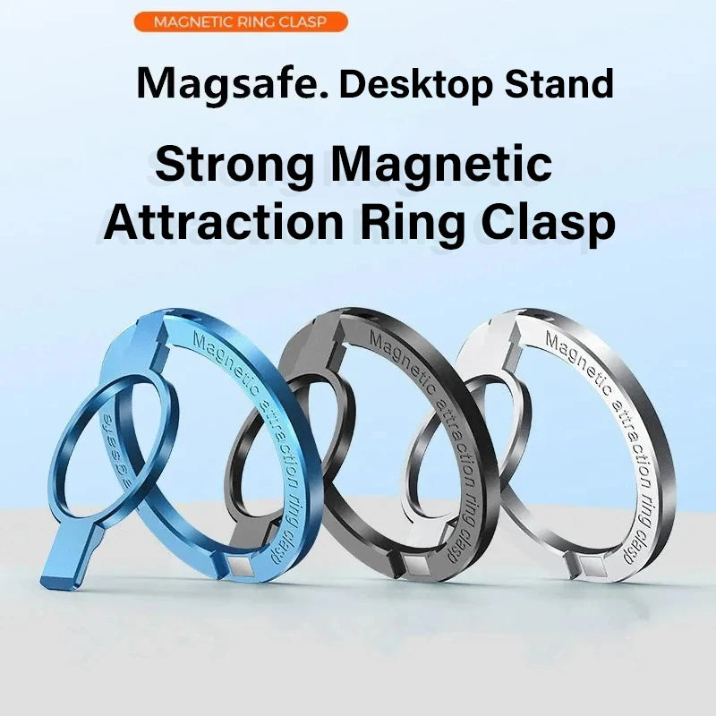 Ultra-thin Cell Phone Ring Holder Magnetic Ring Rotatable Foldable Kickstand Magnet Grip Desktop Stand for MagSafe Phone 15 13