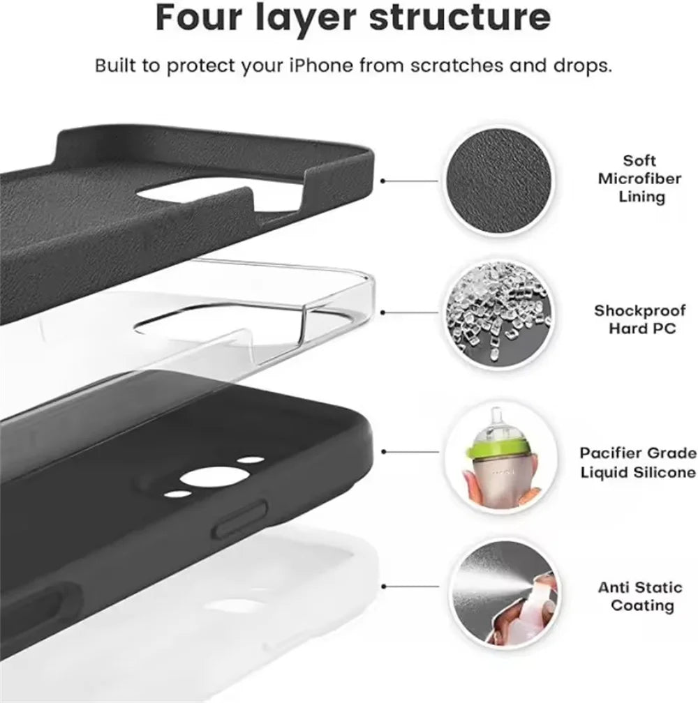 Original Liquid Silicone For Magsafe Cover For iPhone 16 16E 15 14 13 12 11 Pro Max Plus Magnetic Fluorescent Matte Phone Case