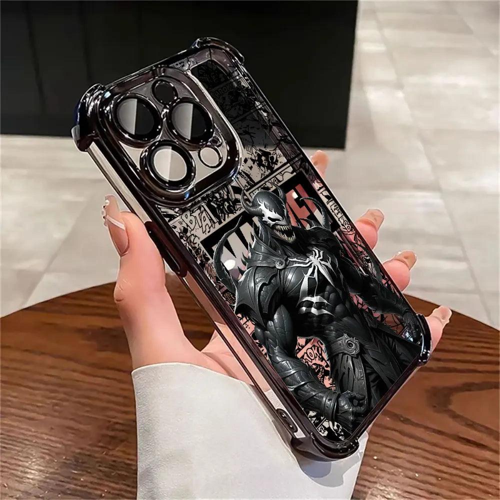 Luxury Marvel Spiderman Ironman Comic Case For iPhone 17E 17 16 Pro 15 14 13 12 11 Pro Max 17 Air 16 E Plus Silicone Phone Cover
