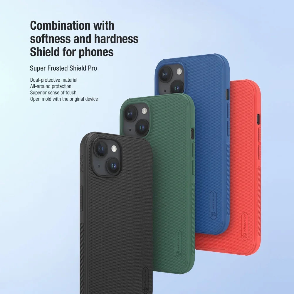 Nillkin Super Frosted Shield Pro Case For iPhone 17 16 15 Pro Max Plus TPU + PC Anti Fingerprint Shockproof Back Cover