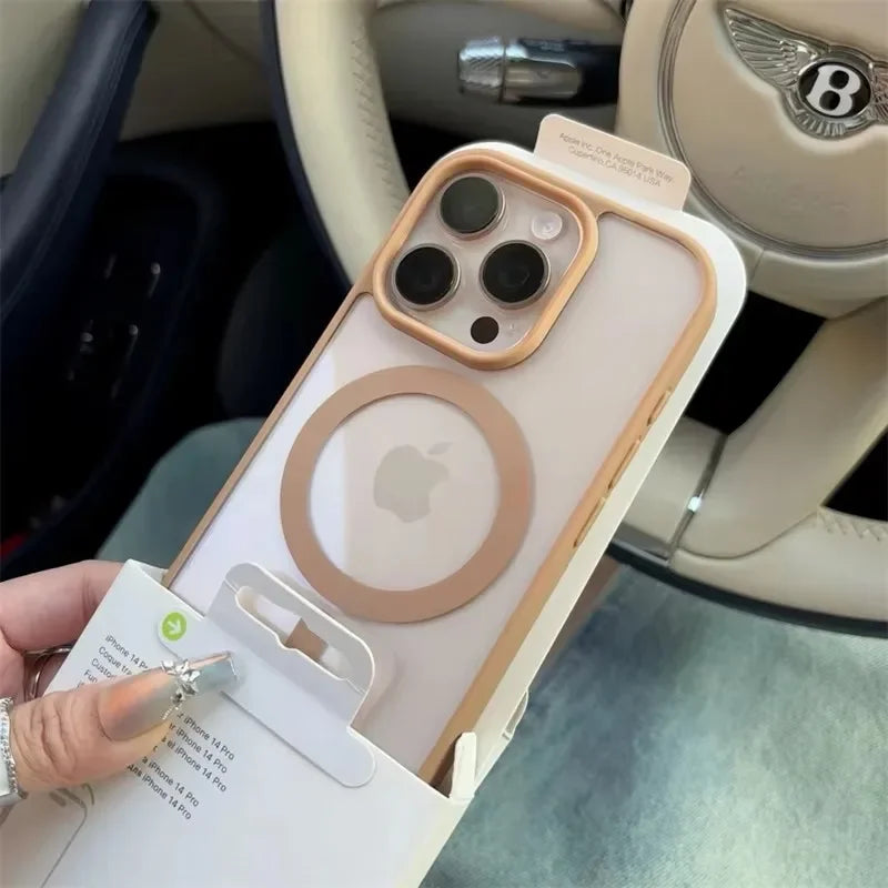 Transparent For Magsafe Magnetic Case For iPhone 16 17 Air 16e 15 14 Plus 13 12 11 Pro Max Wireless Charging  Hard Protect Cover