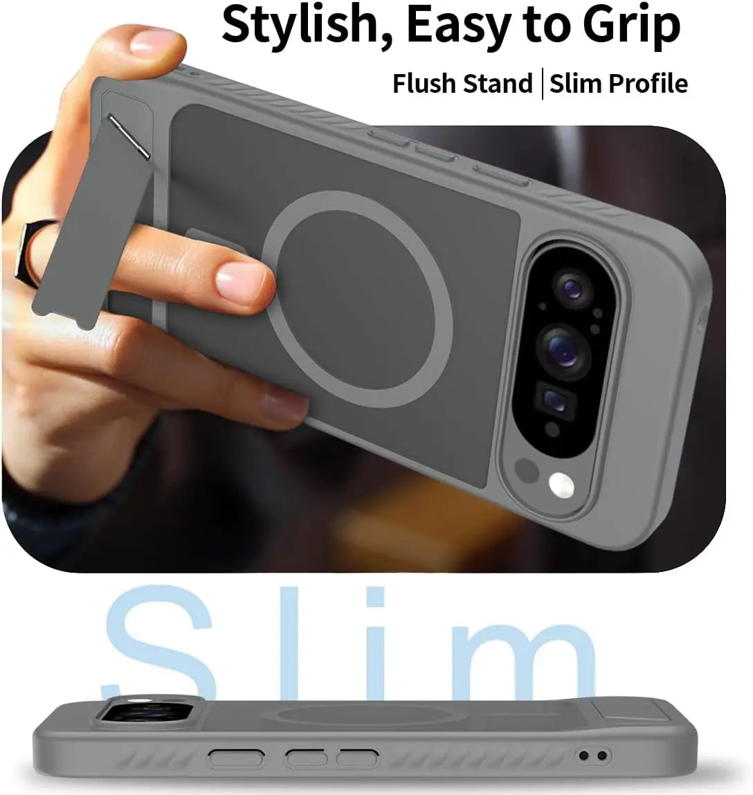 Invisible Bracket Stand Holder for Magsafe Case For Google Pixel 10A 9 10 Pro XL Magnetic Wireless Charge Slim Matte Hard Cover