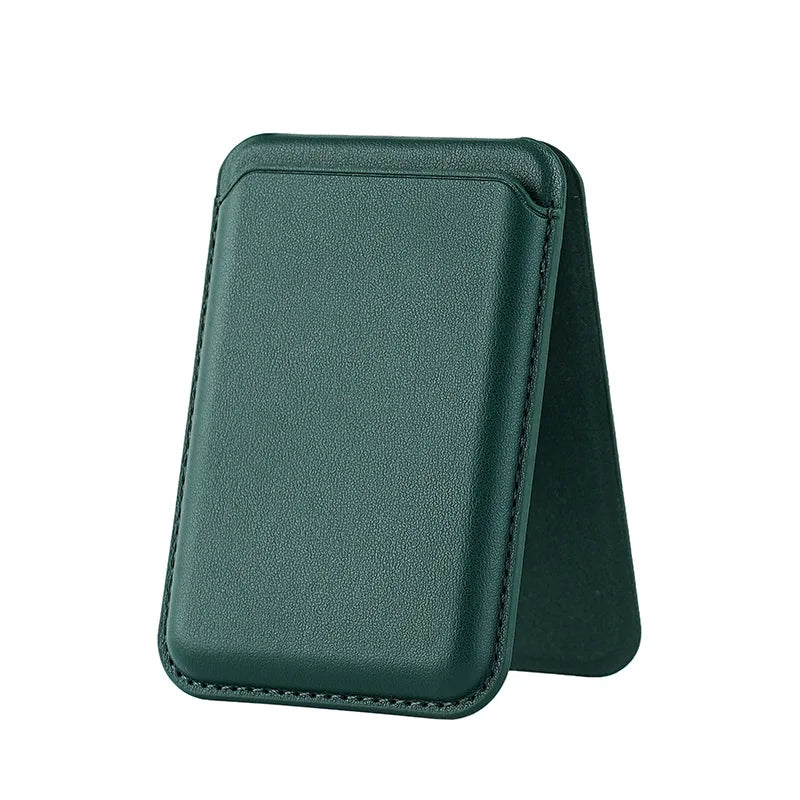 2 in 1 MagSafe Wallet Stand N52 Magnet PU Leather RFID Blocking Foldable Kickstand Hold 2 Cards Portable for IPhone 12-16 Series