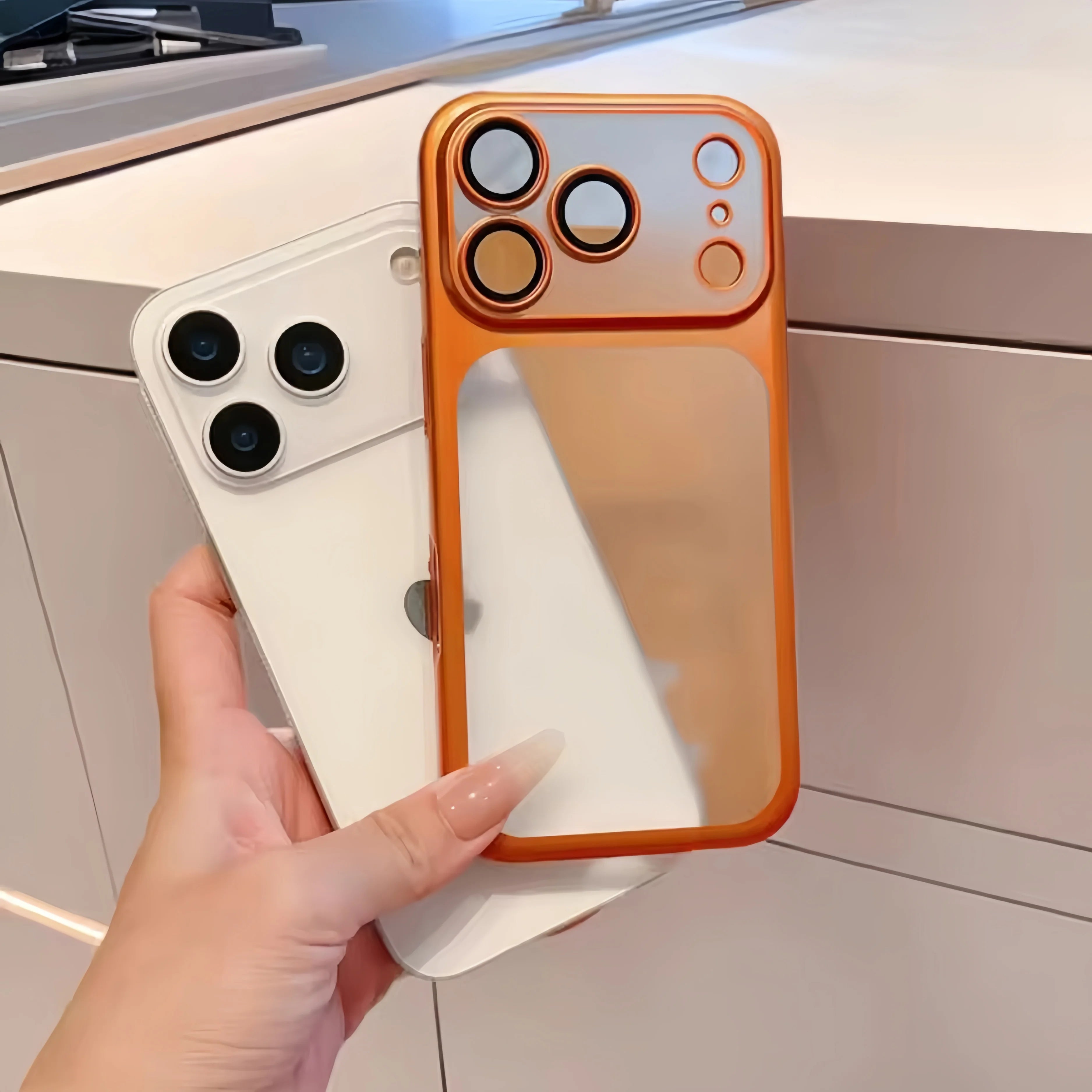 Official Cosmic Orange Plating Frosted Translucent Thin Phone Case For iPhone 17 Pro Max Air Series Bumper Cover for 17 Pro Case