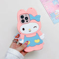 Cartoon 3D Hello Kitty Kuromi Melody Phone Case For iPhone 17 16 15 14 13 12 11 Pro Max Plus 16e 6 7 8 Plus Silicone Back Cover