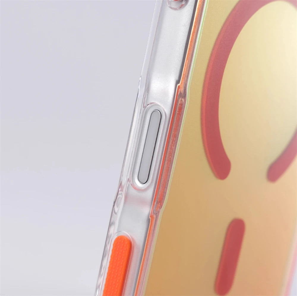 Luxury Laser Gradient Matte Shockproof Magnetic Case For iPhone 17 Pro Max 16 15 14 Plus 13 12 For Magsafe Wireless Charge Cover
