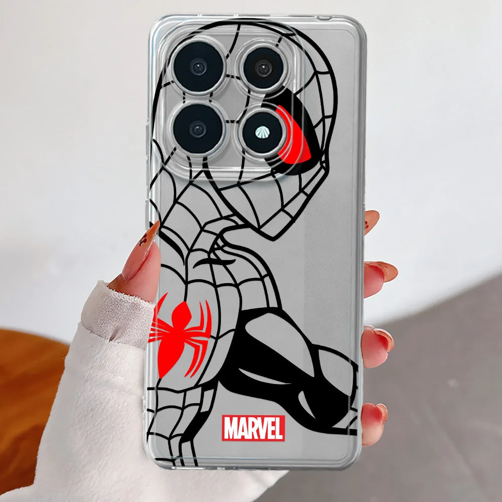 Case for Xiaomi Redmi Note 15 14 Pro Plus 12 12S 11S A4 11 Note 13 13C 14C 9 10 15Pro Soft Phone Cover Iron Spider Man Groot