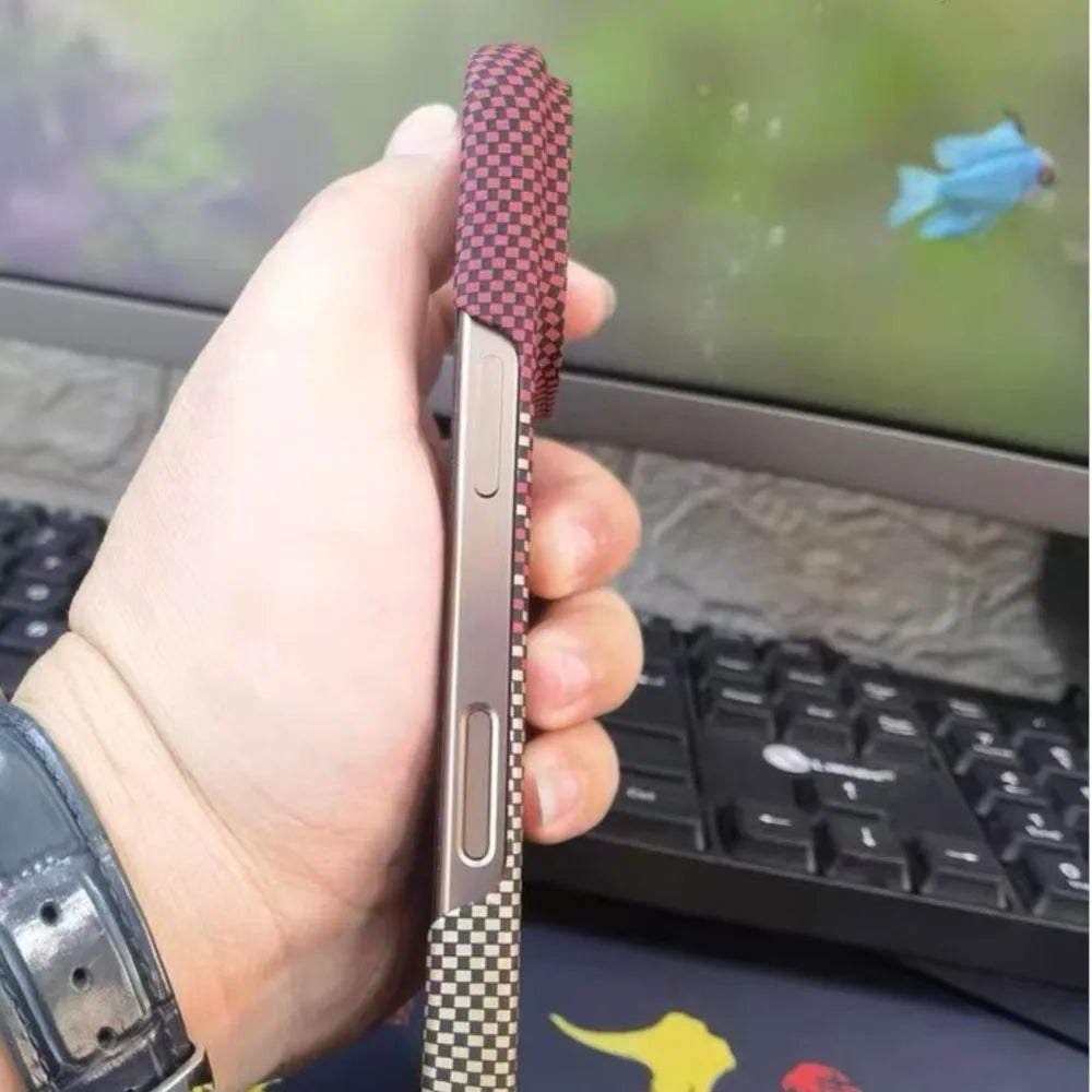 New Luxury Carbon Fiber Plastic Matte Case For iPhone 17 Air 16 15 Plus 14 13 12 11 Pro Max 16E Slim Borderless Cooling Cover