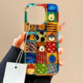 Adorable And Vibrant Plaid Leopard Pattern Cartoon Animal Phone Case for iPhone 17 16 Pro Max 15 14 13 12 11 XS X 7 8 Plus Cover