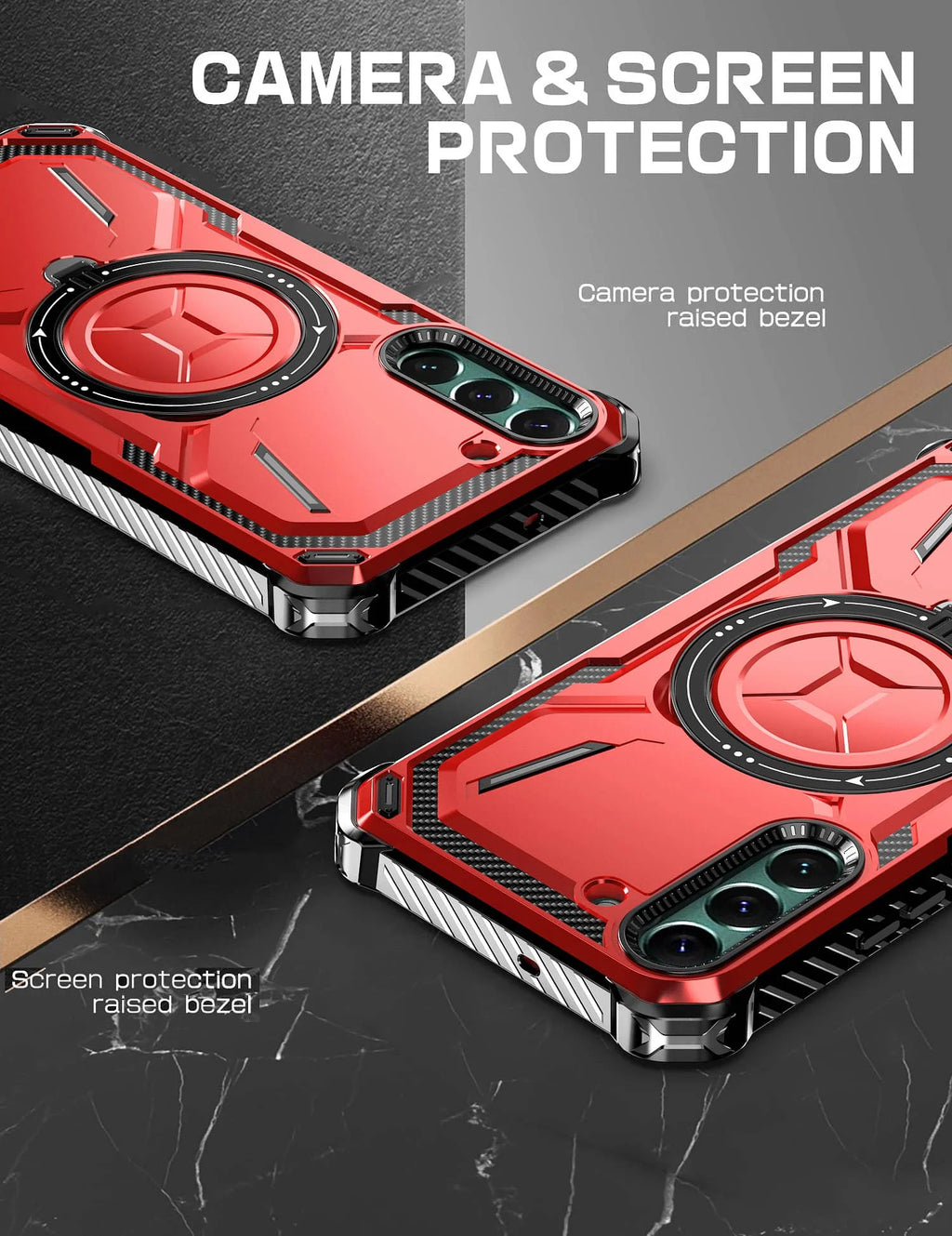 Stand Case for Samsung Galaxy S25 S24 S23 S22 S21 Ultra [Compatible with Magnetic][Invisible Magnet Kickstand] Anti-Drop Cover