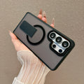 Matte Translucent Armor Shockproof Case For Samsung Galaxy S26 S25 Plus S24 FE S23 For Magsafe Wireless Charge Cover With Holder