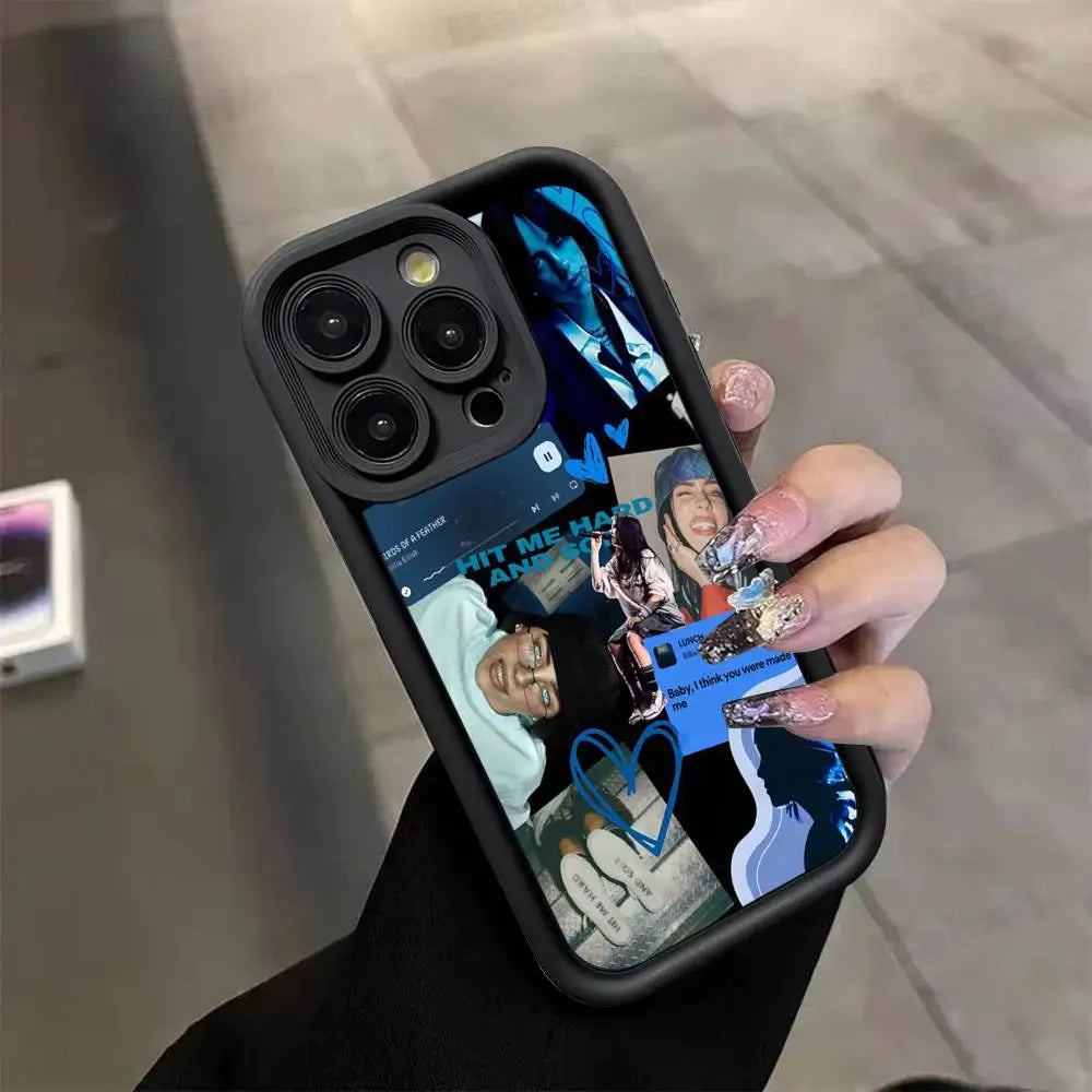 Hot Singer B-Billie EilishS Phone Case For IPhone 17 16 15 14 Plus 13 12 11 Pro Max Silicone Cover