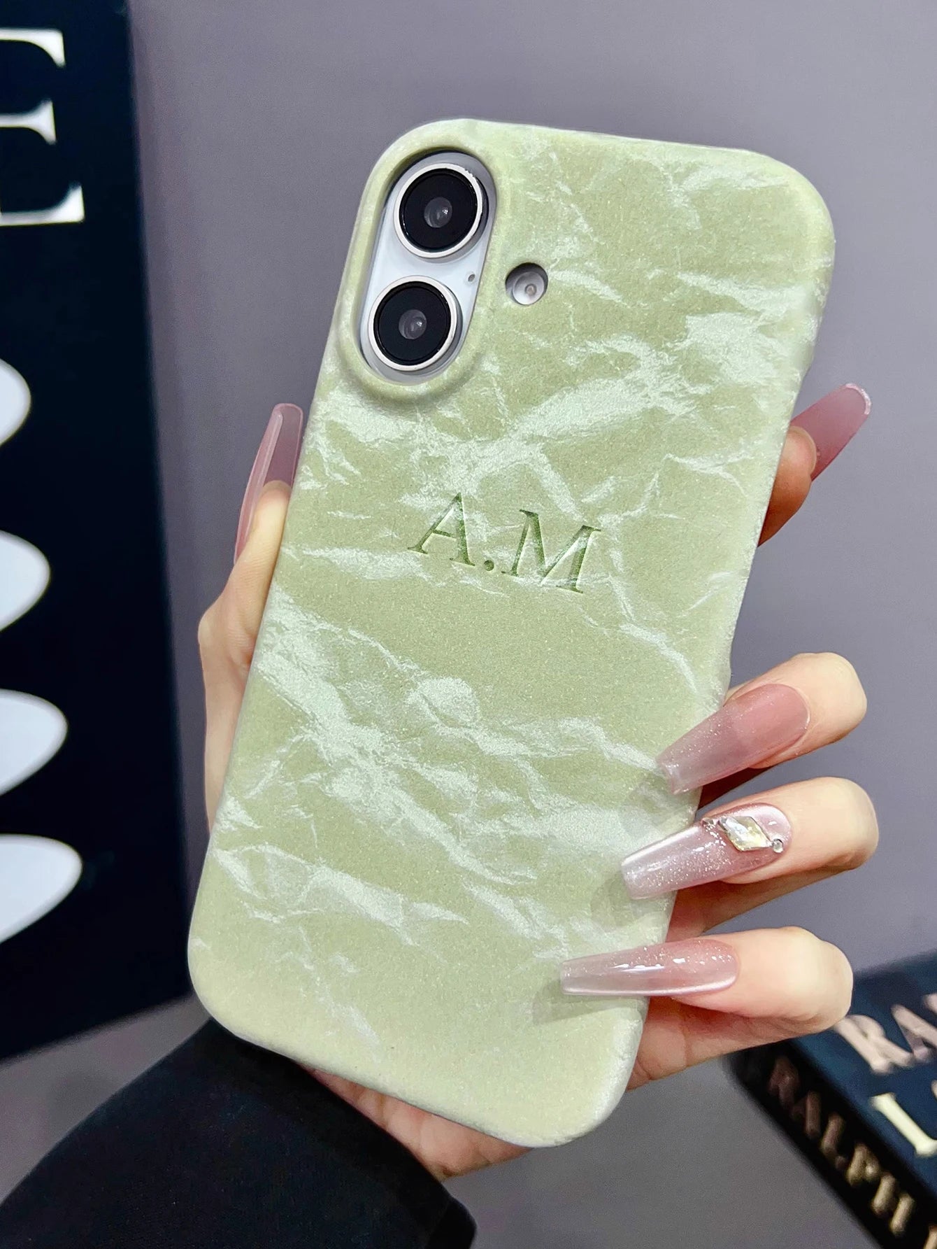 Personalized Customized Name Marble Pattern Faux Leather Phone Case For iPhone 16 15 14 Pro Max 13 12 11 Soft Protective Cover