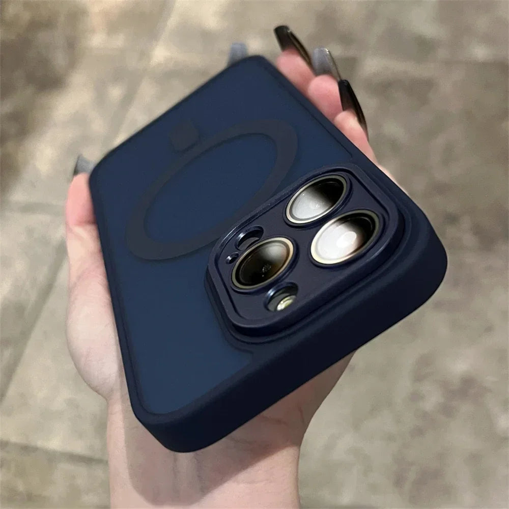 Matte for Magsafe Magnetic Phone Case for iPhone 16 13 15 11 17 Pro Max 12 14 Plus Wireless Charge Camera Protector Bumper Cover