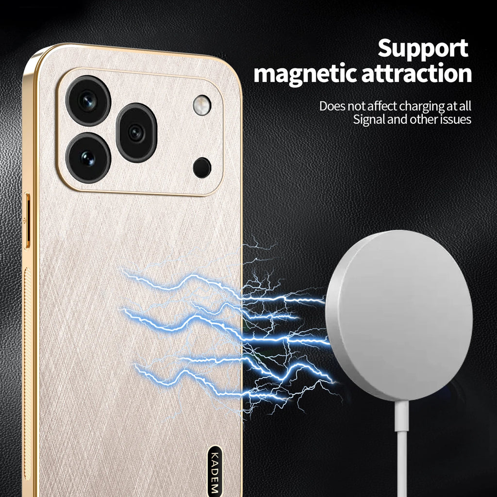 For Honor 600/600 Pro Case Luxury Magnetic Electroplating Gold Silk Pattern Anti-fall Cover For Honor 600 Pro Shockproof Funda