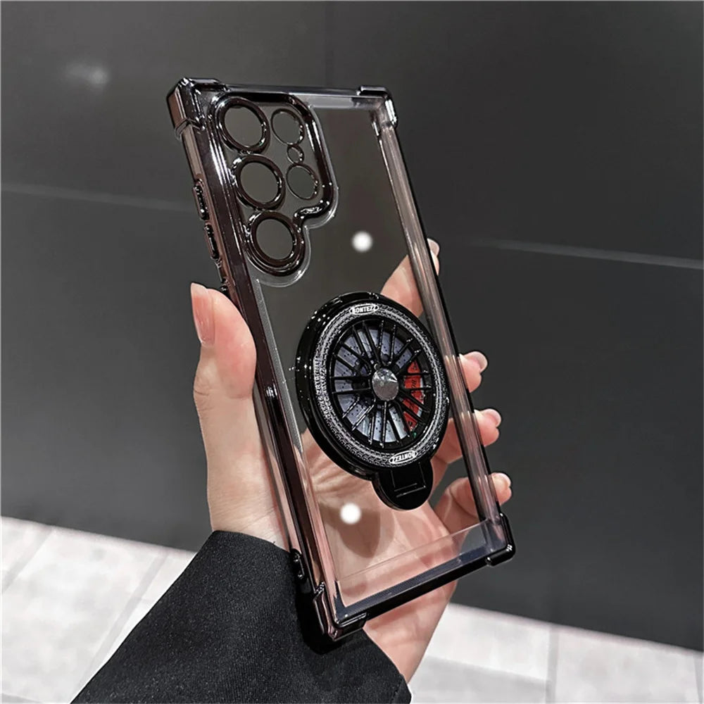 Shockproof Airbags Armor Magnetic Transparent Case for Samsung Galaxy S25 S24 Ultra S23 Fe S22 Plus A54 A15 A25 A35 A55 A53 5G