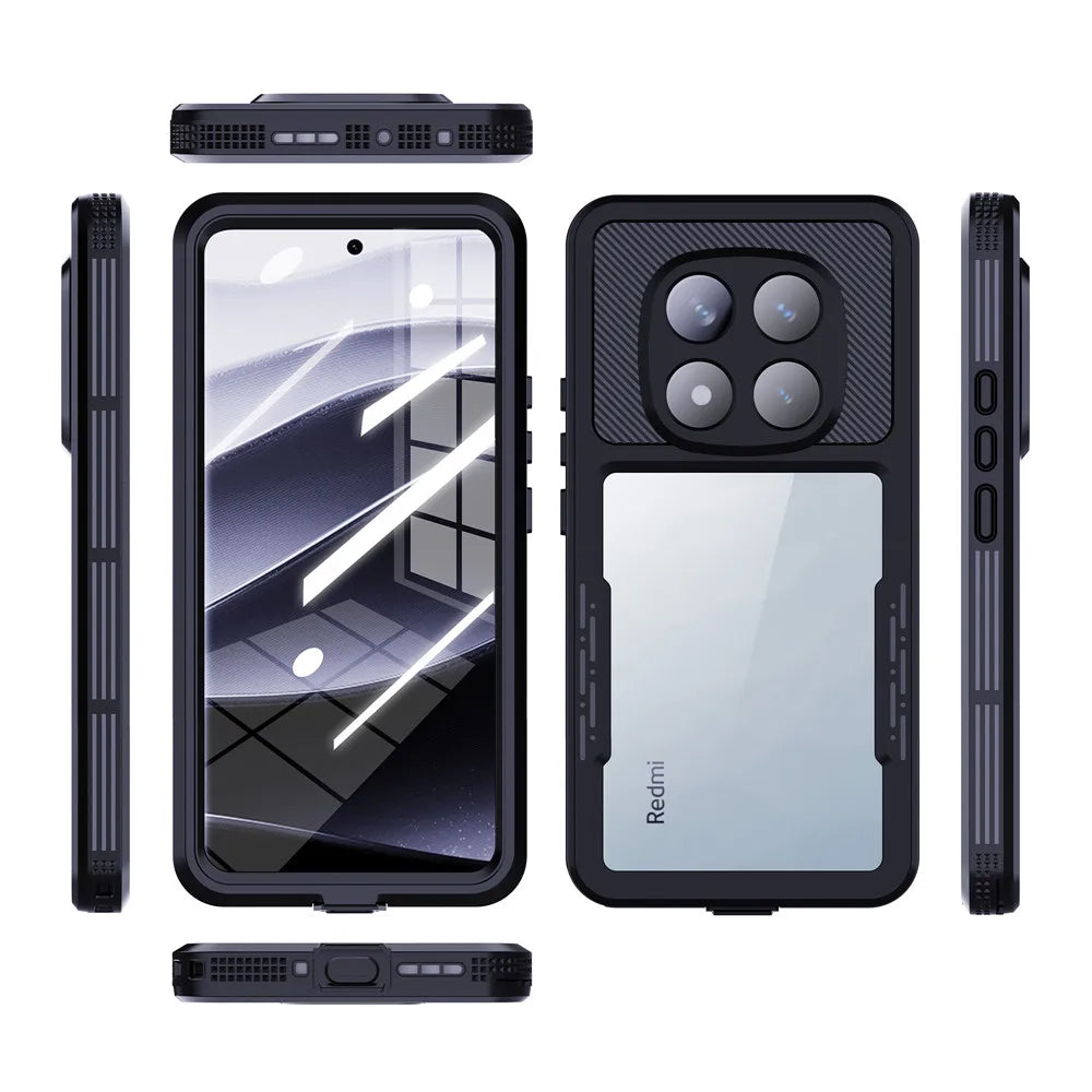 ShellBox IP68 Waterproof Phone case for Xiaomi Redmi Note 14 Pro Note 13 Pro Note 15pro Full Body Shockproof Dustproof Protector