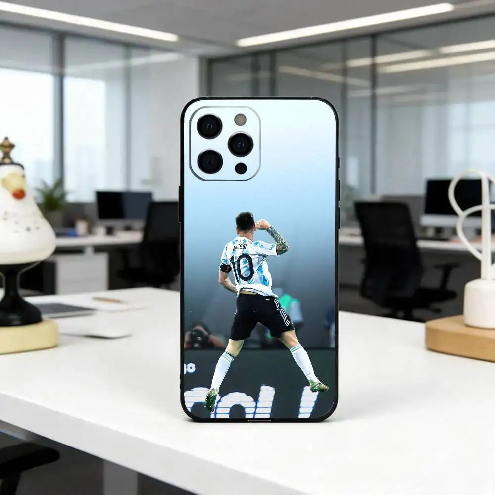 M-Messi  Phone Case For iPhone16,15,14,13,12,11,Pro,Max,Plus,X,XS,SE4,E,Soft Black Case(one)