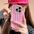 Luxury Color Contrast Stripes Wave Case for iPhone 16 15 14 17 Pro Max 12 13 17 Air Colorful Curly Border Glossy Hard Slim Cover