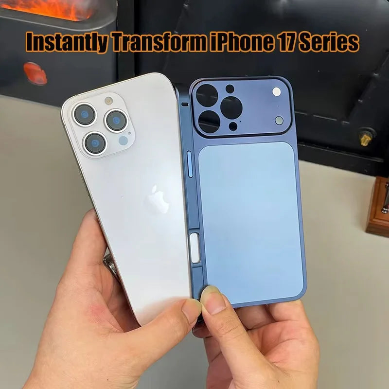 Original Alloy Frame Case For iPhone 13 14 15 16 Pro Max Instantly Transform 17 Pro Max Large Window Backplane Protective Film