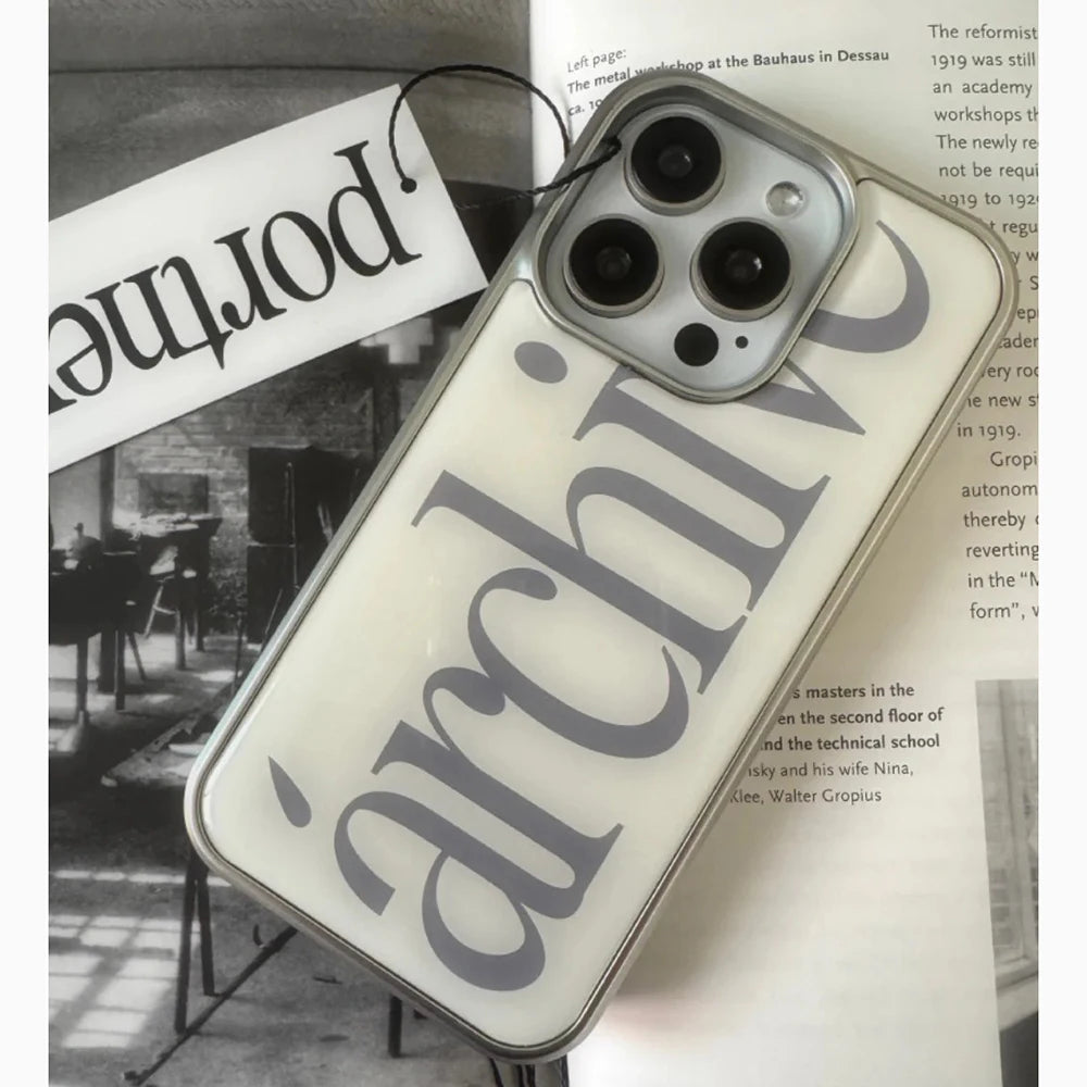 Luxury Archive Phone Case for IPhone 17 17e 16e 16 15 14 13 12 11 Air Pro Max X XR 8 7 Plus Electroplated Drip Glue Cover