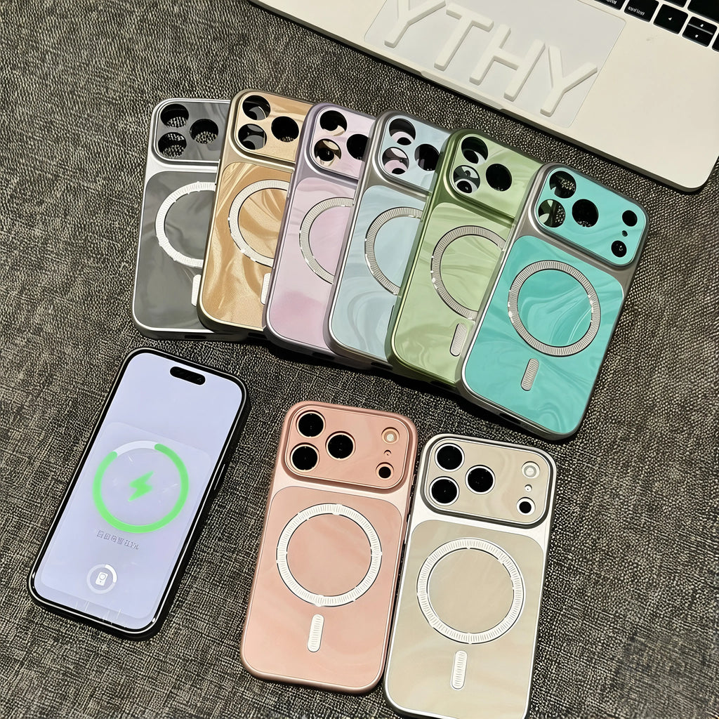 Water Ripples Large Window All-Inclusive Case for iPhone 17 13 12 11 Pro Max 16 15 14 Plus for Magsafe Wireless Charging Cover