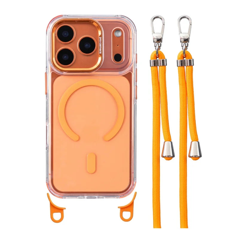 Suitable for Apple iPhone magnetic 17 Pro Max four-corner hanging strap for wireless charging 16 Pro, 15, 14, 13 phone cases