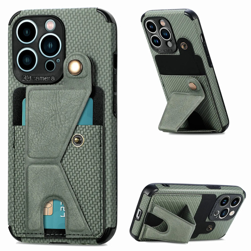 K-Type Kickstand Case For Samsung Galaxy Wide 7 6 5 Quantum 4 Buddy 3 Jump 2 Magnetic Suction Leather Hiden Card Slot Cover